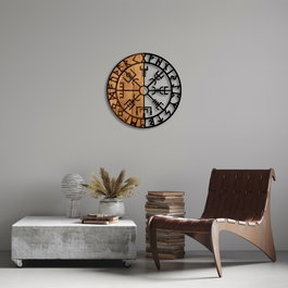 Wallity Vegvisir - 331 Escultura de pared en Negro y Nogal